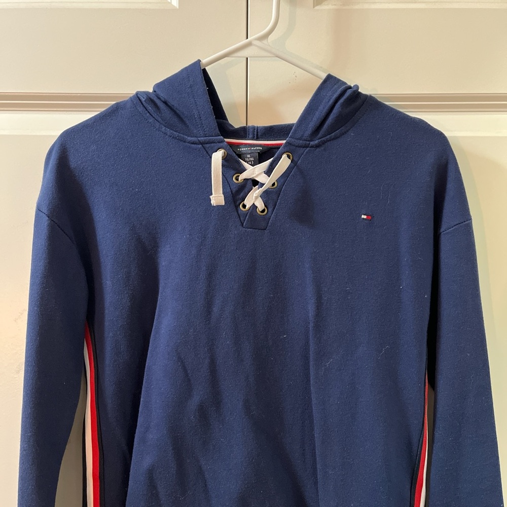 Tommy Hilfiger Navy Girl’s Hoodie with Red Accents